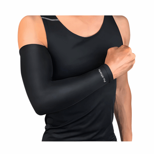 Manga Deportiva Compresión Unisex - Negro